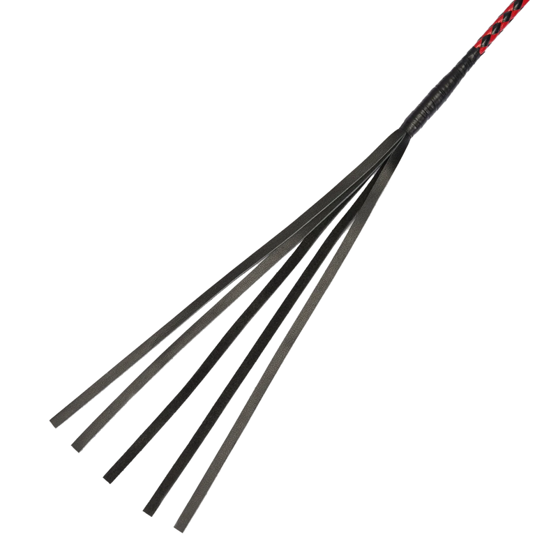 RISE - BDSM Zweep - Feather Soft Single Tail - Rood/Zwart