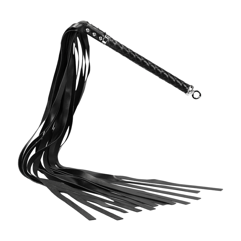 RISE - Lange Flogger met Zachte Strengen - Zwart