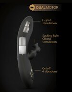 Dorcel - Divine Rabbit Sucker G-spot En clitoris Vibrator Met zuiggedeelte