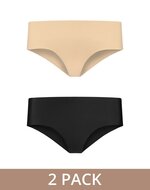 Bye Bra - Invisible Hipster - Onzichtbaar Slipje - 2 pack - nude en zwart