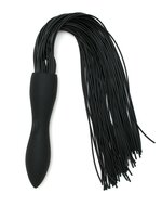 Rimba - Siliconen Flogger Zweep Met Vibrerende Dildo