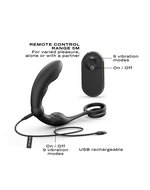 Dorcel - P-Ring - Perineum en Prostaat Vibrator - Met Dubbele Cockring - Zwart