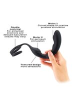 Dorcel - P-Ring - Perineum en Prostaat Vibrator - Met Dubbele Cockring - Zwart