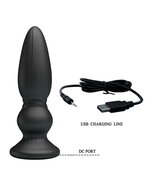 Mr. Play - Vibrerende Oplaadbare Anaal Plug met afstandsbediening - Extra - zwart