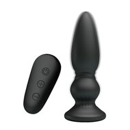 Mr. Play - Vibrerende Oplaadbare Anaal Plug met afstandsbediening - Extra - zwart