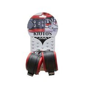 Kiotos - Leren Enkelboeien 5 cm Breed Gevoerd - Zwart/Rood