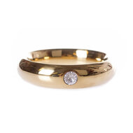 Kiotos - Gouden Donut Cockring met Kristal 8 mm dik - 2 cm hoog - Diameter 55 mm