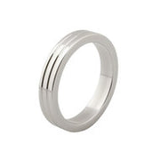Kiotos - Cockring Met Groeven RVS - 10 mm breed - Diameter 50 mm