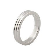 Kiotos - Cockring Met Groeven RVS - 10 mm breed - Diameter 50 mm