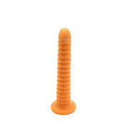 Gold Play - Soft Liquid Siliconen Anaal Dildo - Ribbed - Goud - Maat S