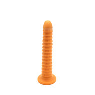 Gold Play - Soft Liquid Siliconen Anaal Dildo - Ribbed - Goud - Maat S