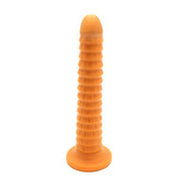 Gold Play - Soft Liquid Siliconen Anaal Dildo - Ribbed - Goud - Maat L