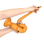 Gold Play - Soft Liquid Siliconen Anaal Dildo Rex - Goud - Maat XXL