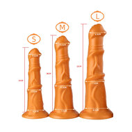 Gold Play - Soft Liquid Siliconen Dildo - Beast - Goud - Maat M