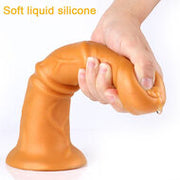 Gold Play - Soft Liquid Siliconen Dildo - Beast - Goud - Maat M