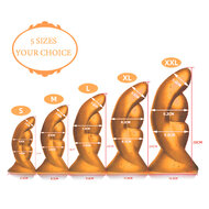 Gold Play - Soft Liquid Siliconen Dildo - Alien - Goud - Maat M