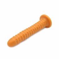 Gold Play - Soft Liquid Siliconen Anaal Dildo - Ribbed - Goud - Maat L