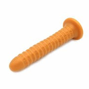 Gold Play - Soft Liquid Siliconen Anaal Dildo - Ribbed - Goud - Maat XL