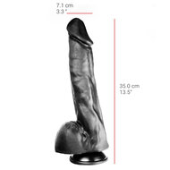 515 line - Dildo - 35 x 7.1 cm Met Zuignap - Zwart