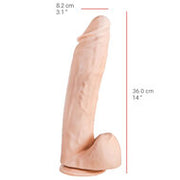515 line - Dildo - 36 x 8.2 cm - Met Zuignap - Lichte Huidskleur
