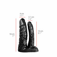515 line - Dubbele Dildo - 18 & 13 cm - Zwart