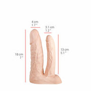 515 line - Dubbele Dildo - 18 & 13 cm - Lichte Huidskleur