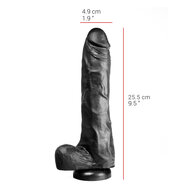 515 line - Dildo - Met Zuignap - 25.5 x 4.9 cm - Zwart