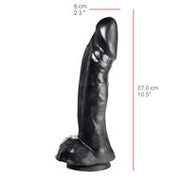 515 line - Dildo - 27 x 6 cm - Met Zuignap - Zwart