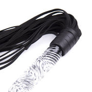 Kiotos - Luxe Flogger Met Glazen Handvat - Zwart