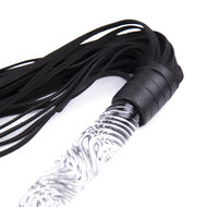 Kiotos - Luxe Flogger Met Glazen Handvat - Zwart