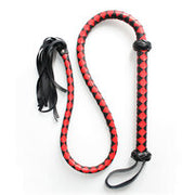 Kiotos - Gevlochten single tail Zweep kunstleer - 150 cm - Rood/Zwart