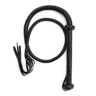 Kiotos - Gevlochten Single tail Zweep - Bullwhip - PU Leer - 150 cm - Zwart