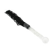 Kiotos - Luxe Flogger Met Glazen Handvat - Zwart