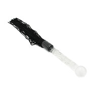 Kiotos - Luxe Flogger Met Glazen Handvat - Zwart