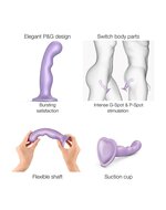 Strap-On-Me G-spot en P-spot Dildo - metallic lila - maat XXL