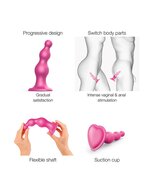 Strap-On-Me Dildo Plug Beads - metallic roze - maat L