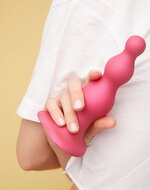Strap-On-Me Dildo Plug Beads - metallic roze - maat L