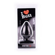 I Love Butt - Bolvormige Buttplug - L - Zwart