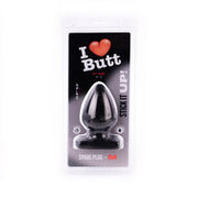 I Love Butt - Bolvormige Buttplug - M - Zwart