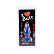 I Love Butt - Klassieke Buttplug - S - blauw