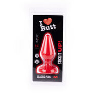 I Love Butt - Klassieke Buttplug - M - rood