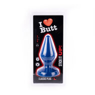I Love Butt - Klassieke Buttplug - L - blauw