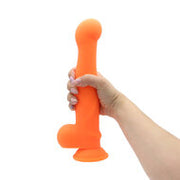 Deluxe Pure Nature Neo Colours Siliconen Dildo 26.5 x 5.1 cm - paars