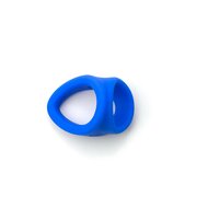 Sport Fucker Freeballer Cockring en Ballstretcher van vloeibare siliconen - blauw