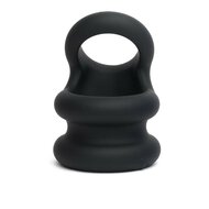 Sport Fucker Switch Hitter Rekbare Cockring en Ballstretcher - zwart