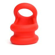 Sport Fucker Switch Hitter Rekbare Cockring en Ballstretcher - rood