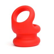 Sport Fucker Switch Hitter Rekbare Cockring en Ballstretcher - rood