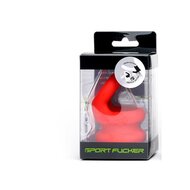 Sport Fucker Switch Hitter Rekbare Cockring en Ballstretcher - rood