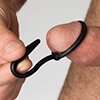 Sport Fucker Siliconen Cockring met Penisplug - Zwart