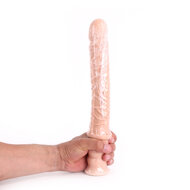 Dinoo - Extreme XXL Dildo Met Handvat - Damocles - 42,5 x 4,5 cm - Lichte Huidskleur